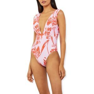 NWT BCBGMAXAzria Camilla Floral Deep Plunging One Piece